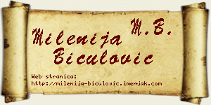 Milenija Biculović vizit kartica